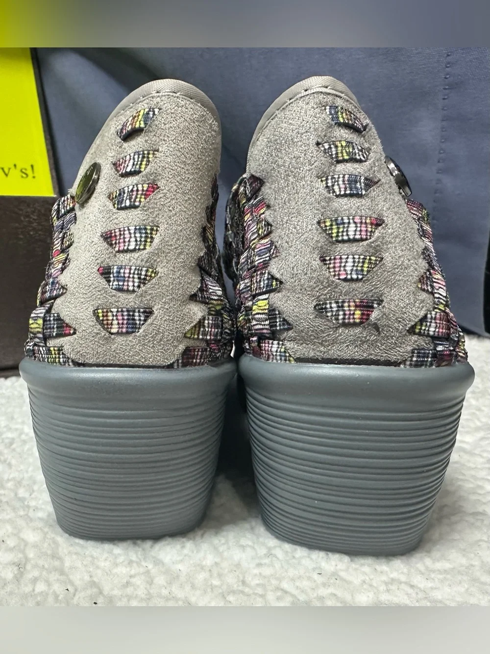 bernie mev. Multicolor Woven Lulia Mary Jane Wedge Sneakers Sz 39 US 8.5-9 NIB